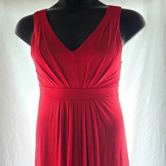 Red Pleated Comfort Dress EUC - Picture 2 of 7